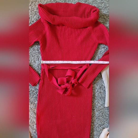 2 STUNNING SWEATER OFF SHOULDER RIBBED KNIT MINI DRESSES - Picture 10 of 16
